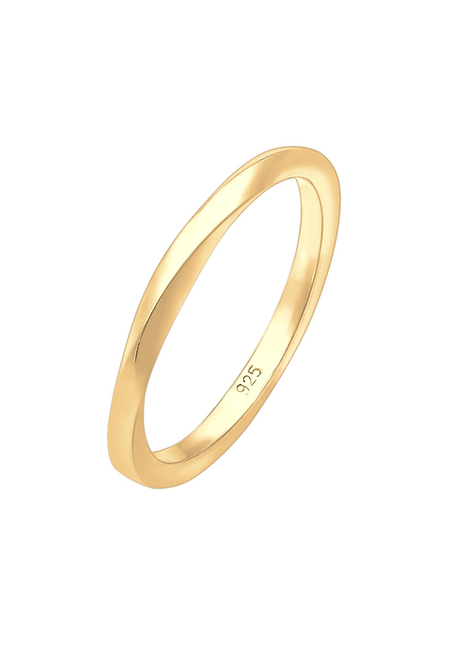 Image of Ring Basic Bandring Gedreht Klassisch Trend Damen Gold 58mm