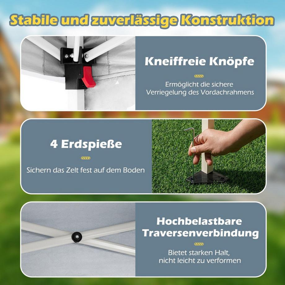 Northix Pop-Up-Pavillon mit Sonnenschutz  