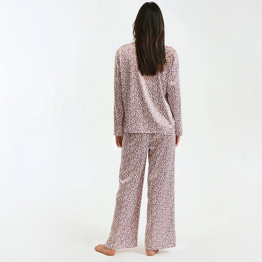 La Redoute Collections Pyjama en satin imprimé animalier  