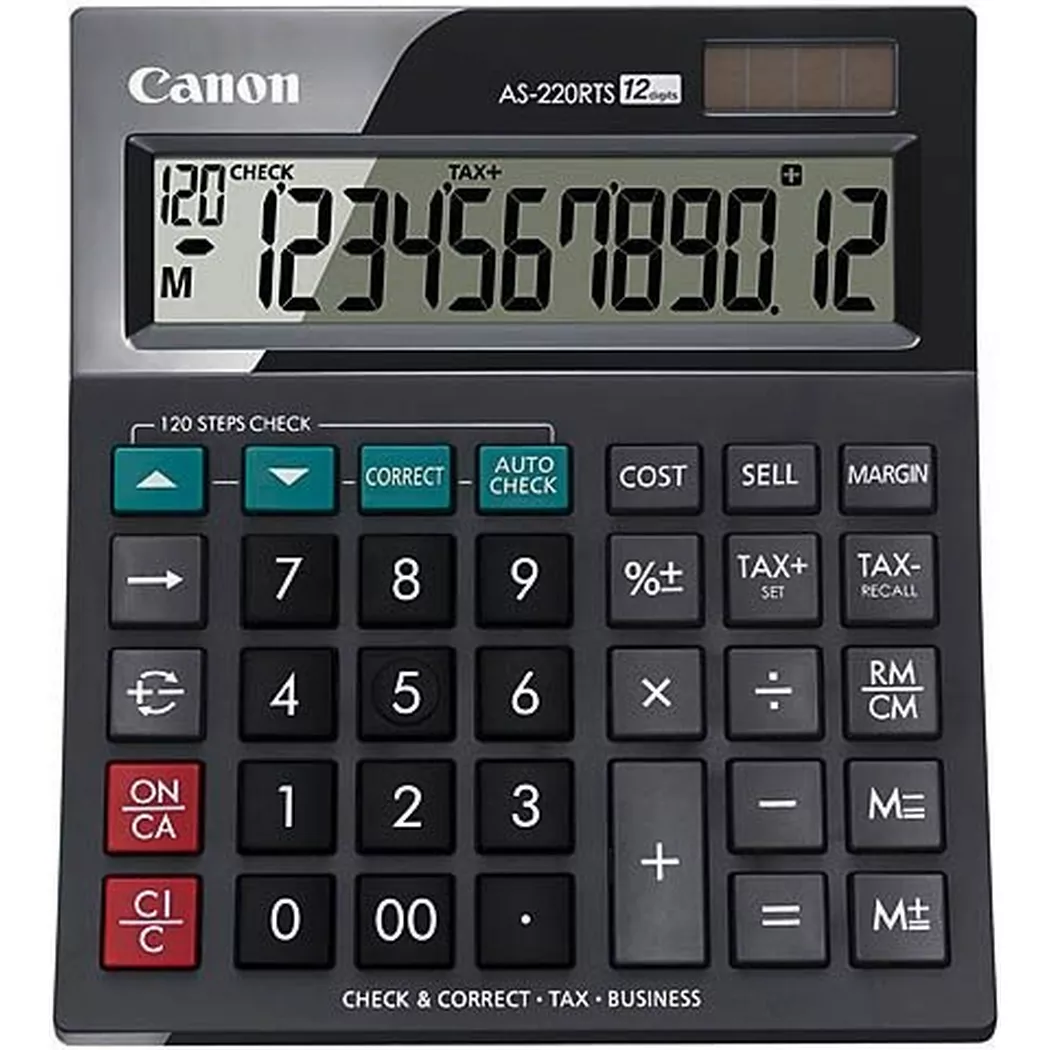 Canon – Tischrechner CA-AS220RTS 12-stellig, Schwarz