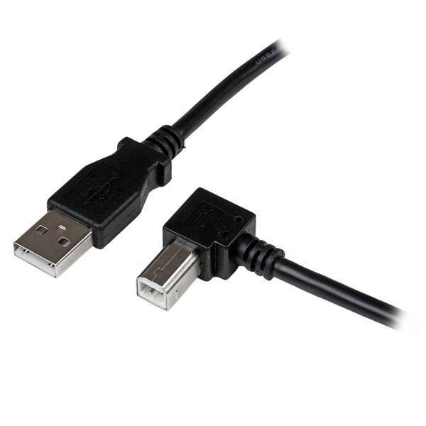 Image of StarTech.com 2m USB 2.0 A auf B Kabel rechts gewinkelt - StSt