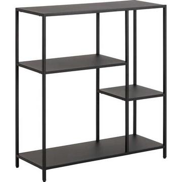 Libreria metallo nero grezzo opaco 3 ripiani 79.5x86