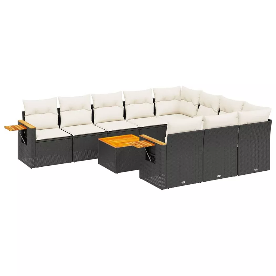 VidaXL - Ensemble de canapés de jardin rotin synthétique, One Size, Noir