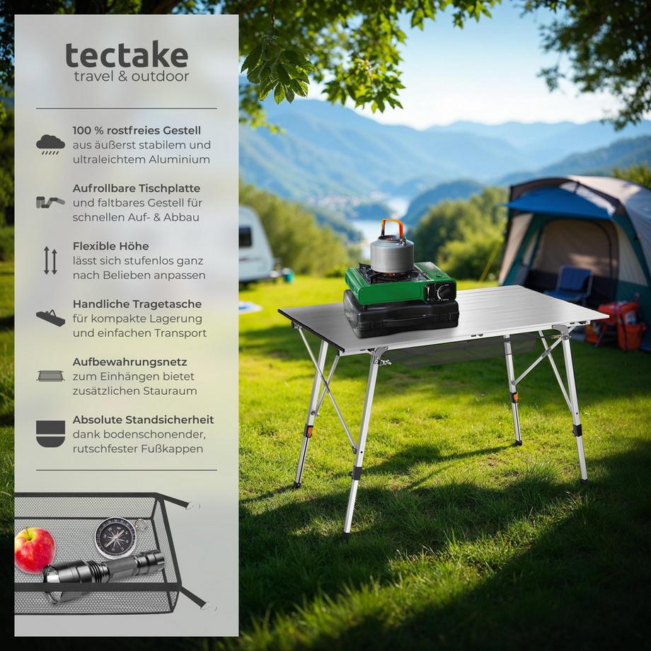 Tectake  Campingtisch Bastian faltbar aus Aluminium 