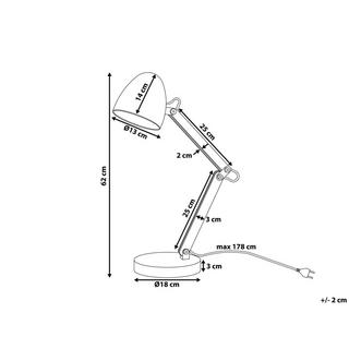 Beliani Lampe à poser en Bois d'hévéa Industriel VELEKA  