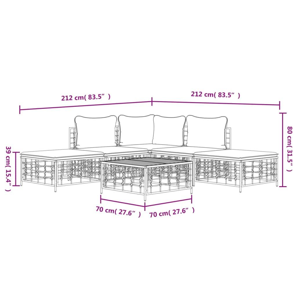 VidaXL set mobili da giardino Polirattan  