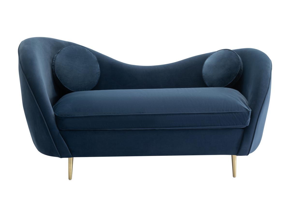 Vente-unique Sofa 2-Sitzer - Samt - Blau - ORMARA  