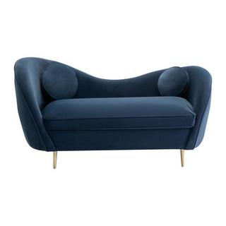 Vente-unique Sofa 2-Sitzer - Samt - Blau - ORMARA  