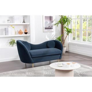 Vente-unique Sofa 2-Sitzer - Samt - Blau - ORMARA  