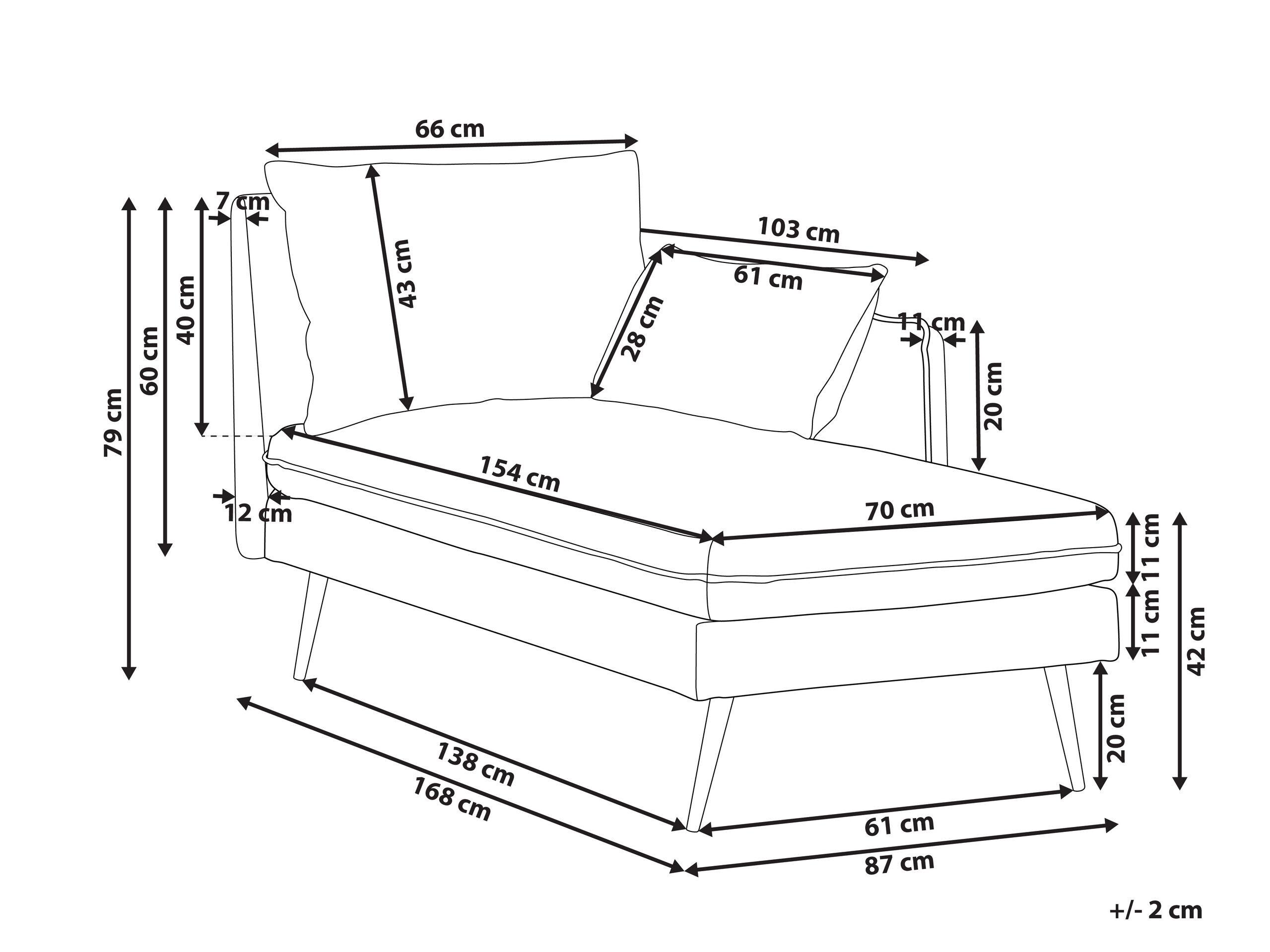 Beliani Chaise longue en Polyester Moderne YERRES  