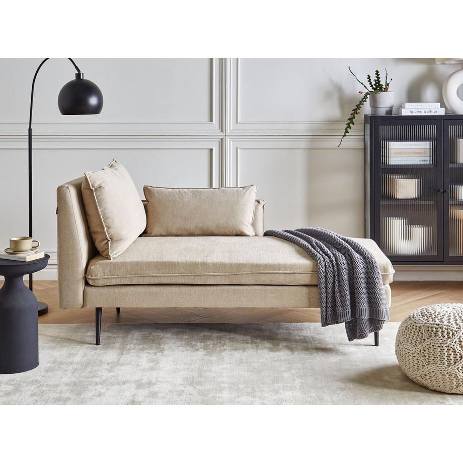 Beliani Linksseitige Chaiselongue aus Stoff Minimalistisch YERRES  