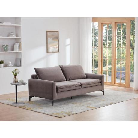 Vente-unique Sofa 3-Sitzer - Samt - Taupe - ISENA  