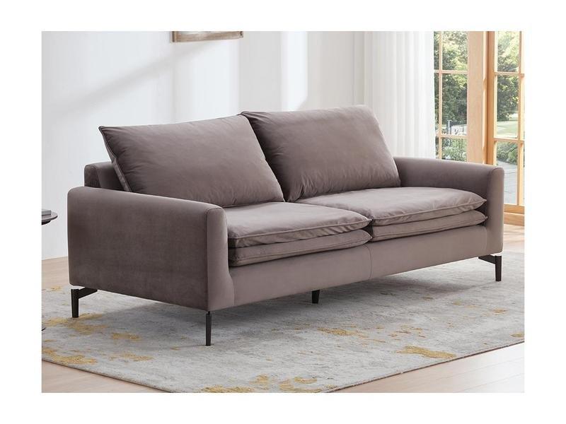 Vente-unique Sofa 3-Sitzer - Samt - Taupe - ISENA  