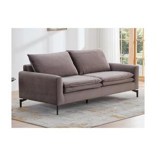 Vente-unique Sofa 3-Sitzer - Samt - Taupe - ISENA  