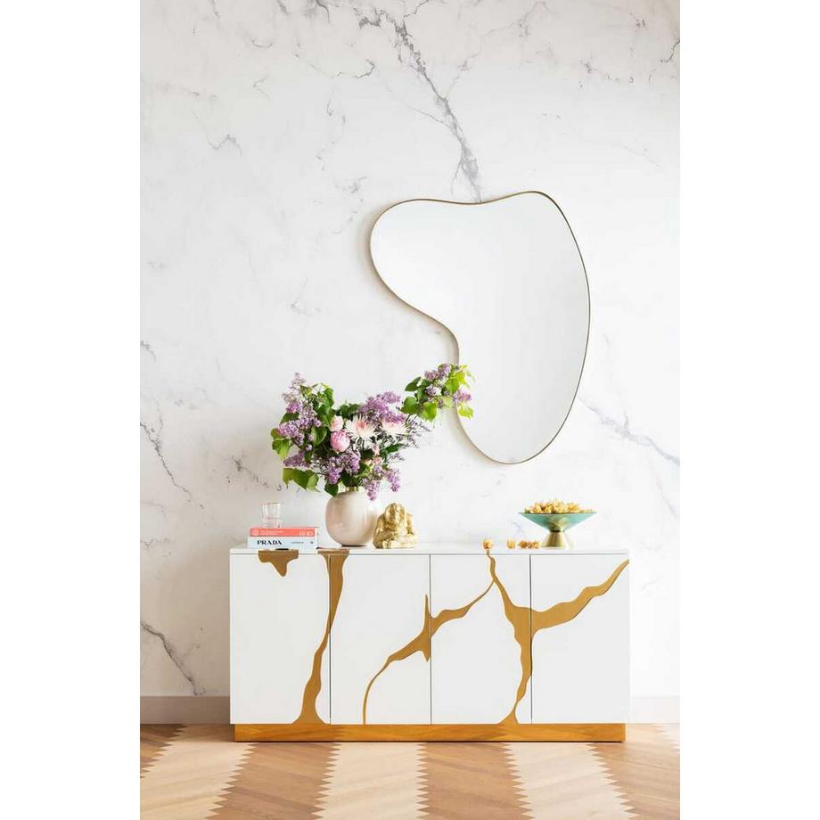 KARE Design Wandspiegel Shape Brass 110x120  