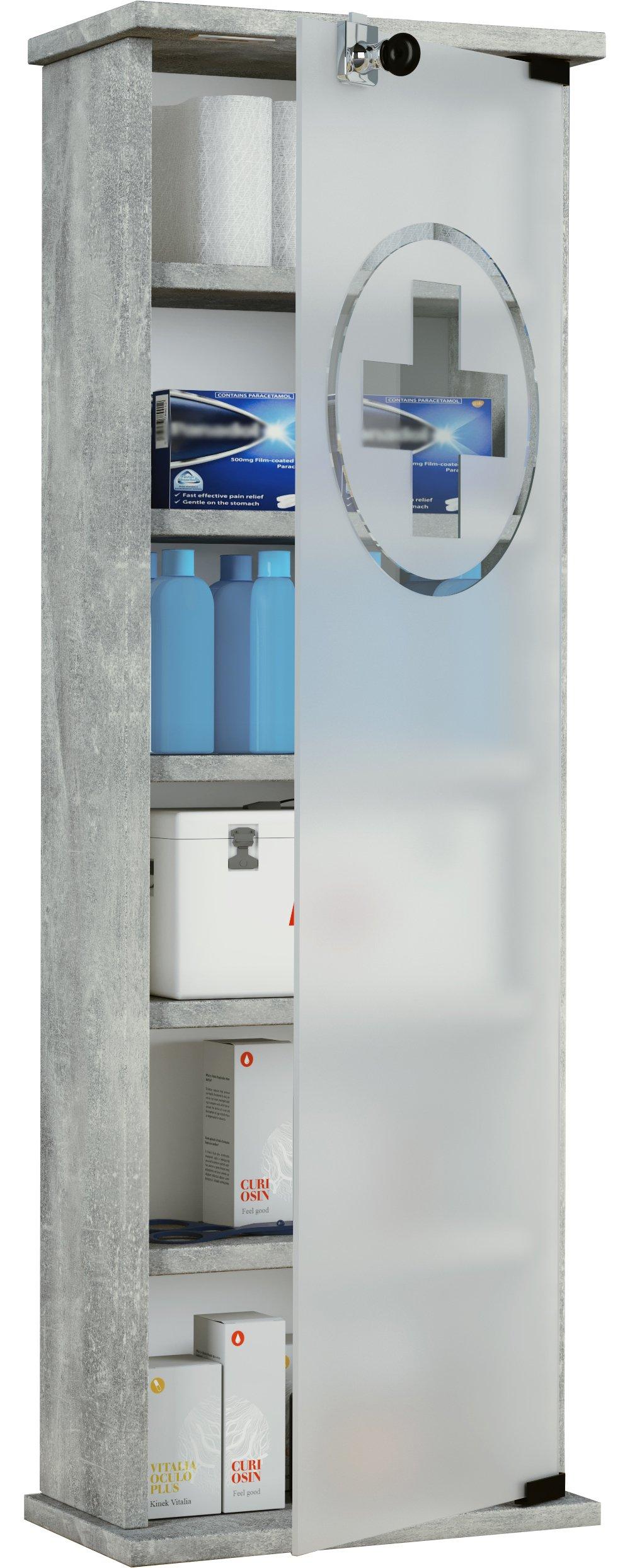 VCM Medizinschrank Arzneischrank Apothekerschrank Wand Schrank abschließbar Omal XL  