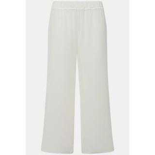 Ulla Popken  Pantalon double épaisseur, jersey et doublure en mousseline. Jambe large et taille élastique. 