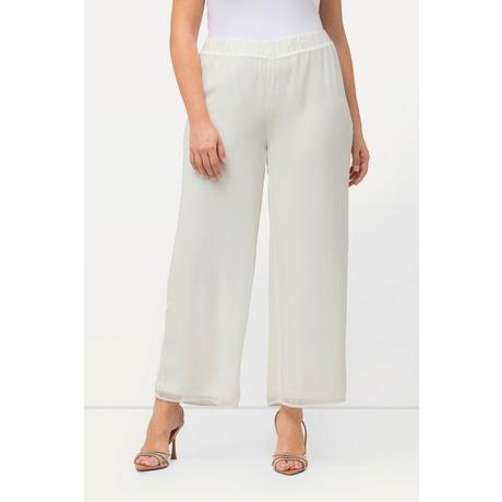 Ulla Popken  Pantalon double épaisseur, jersey et doublure en mousseline. Jambe large et taille élastique. 