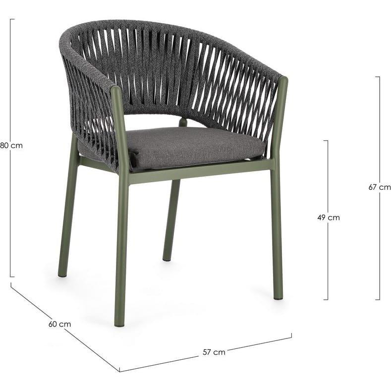 mutoni Fauteuil de jardin Florencia vert  