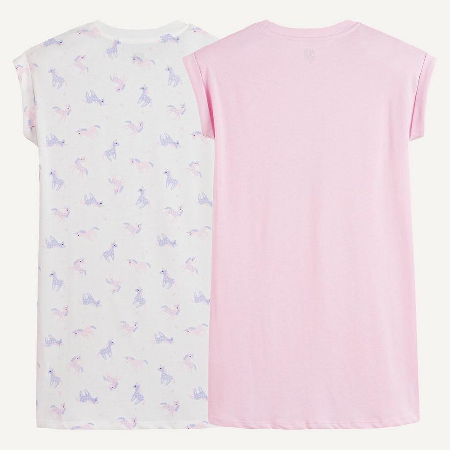 La Redoute Collections Confezione da 2 Camicie da Notte Unicorno  
