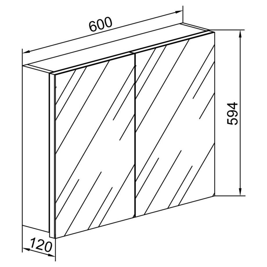 VCM Miroir de salle de bain miroir mural armoire à glace salle de bain Badinos 40 x 60 cm  