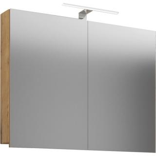 VCM Badschrank zeitlos | Maße ca. H. 59 x B. 60 x T. 12 cm | Zwei Drehtüren | Spiegelschrank - Badinos 59 x 60 cm  