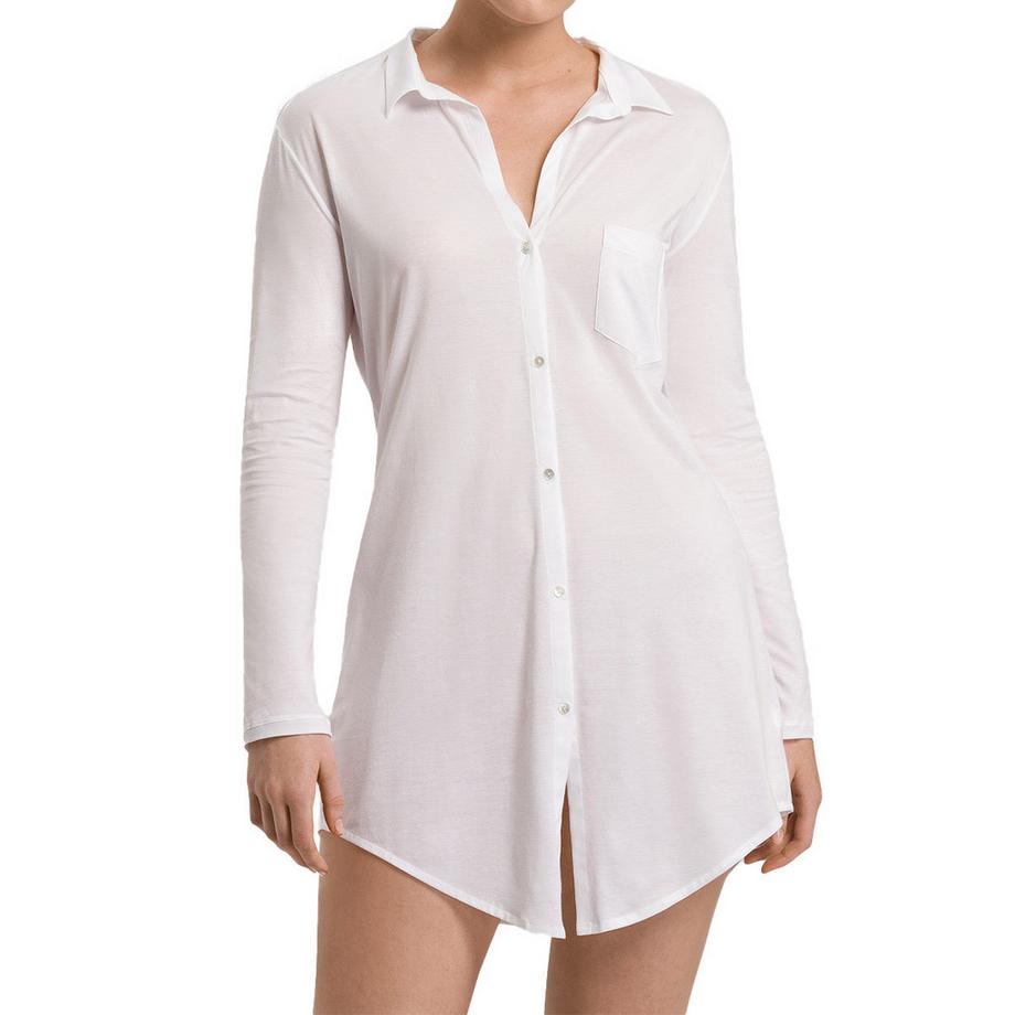 HANRO Cotton Deluxe Langarm Nachthemd  
