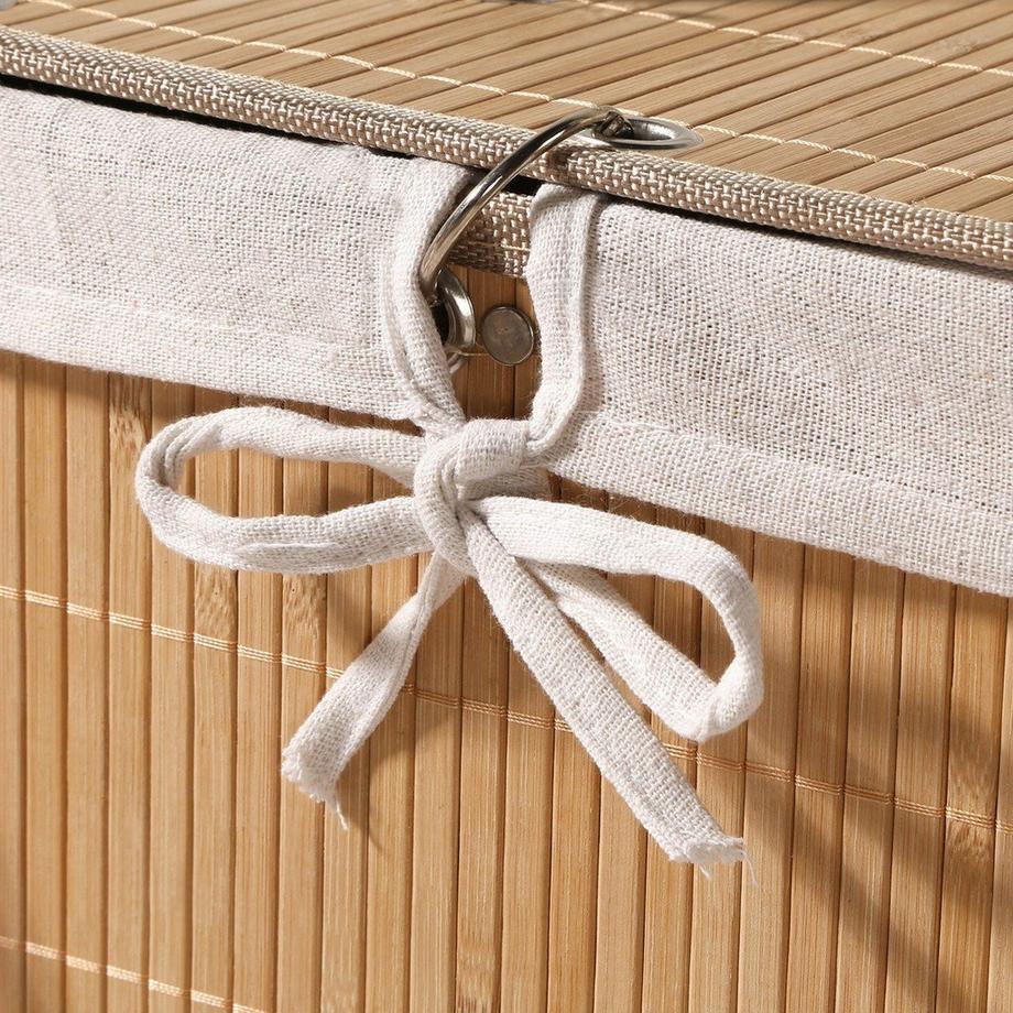 Calicosy Cesto portabiancheria angolare in bambù - H60 cm  