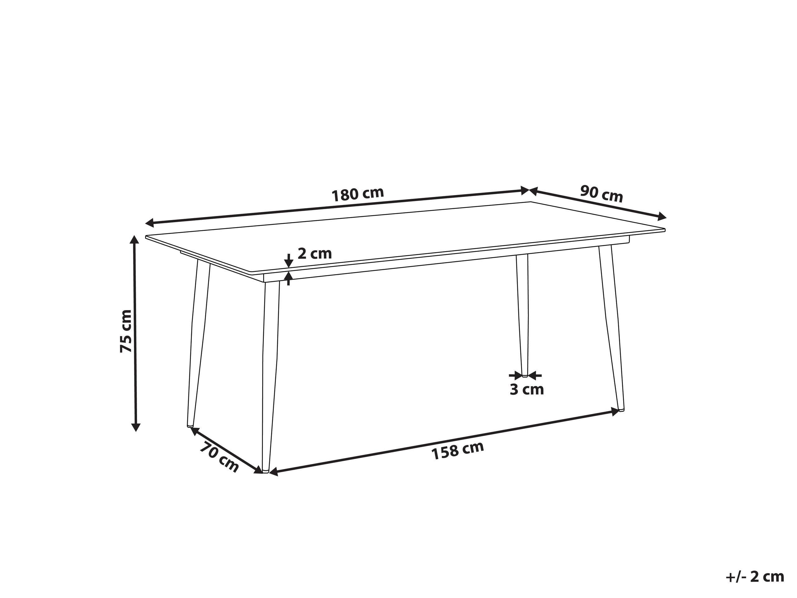 Beliani Table de salle à manger de jardin en Panneau stratifié haute pression HPL Moderne TOLENTINO  