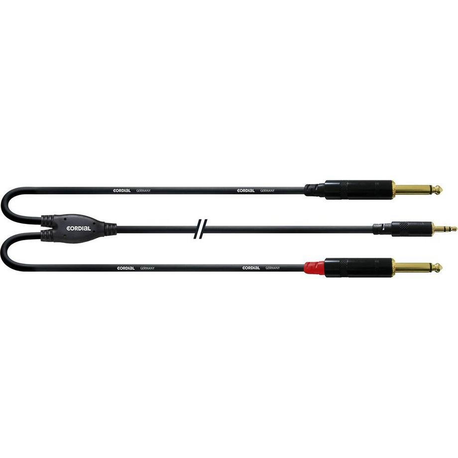 Cordial  CFY 1.5 WPP - Y-Adapterkabel 3.5mm Klinke - 2x 6.3mm Mono-Klinke 