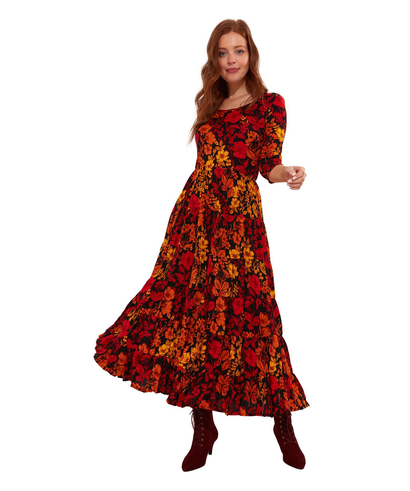 Joe Browns  PETITE Maxikleid mit Knittermuster und gedecktem Blumenmuster 