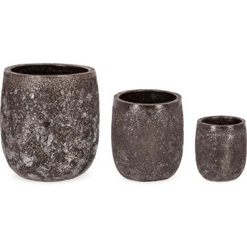 Cache-pot Duyen rouillé haut (lot de 3)