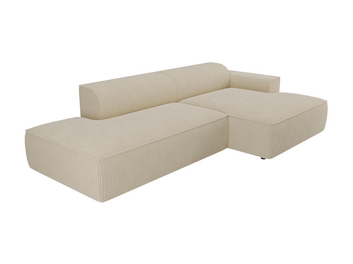 Image of Ecksofa - Ecke rechts - Cord - Cremefarben - NEPIRI Ecksofa - Ecke rechts - Cord - Cremefarben - NEPIRI
