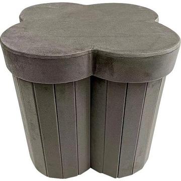 Pouf con contenitore Jocelyn velluto beige