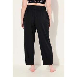 Ulla Popken  Pantaloni loungewear in cotone biologico con taglio della gamba conico e cintura elastica 