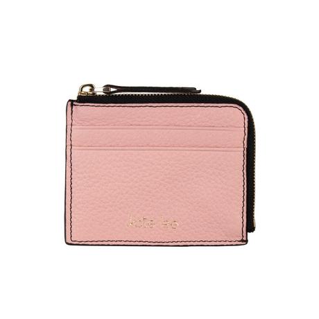 Kate Lee  Porte-cartes avec porte-monnaie zippé en cuir Alois couleur rose clair 