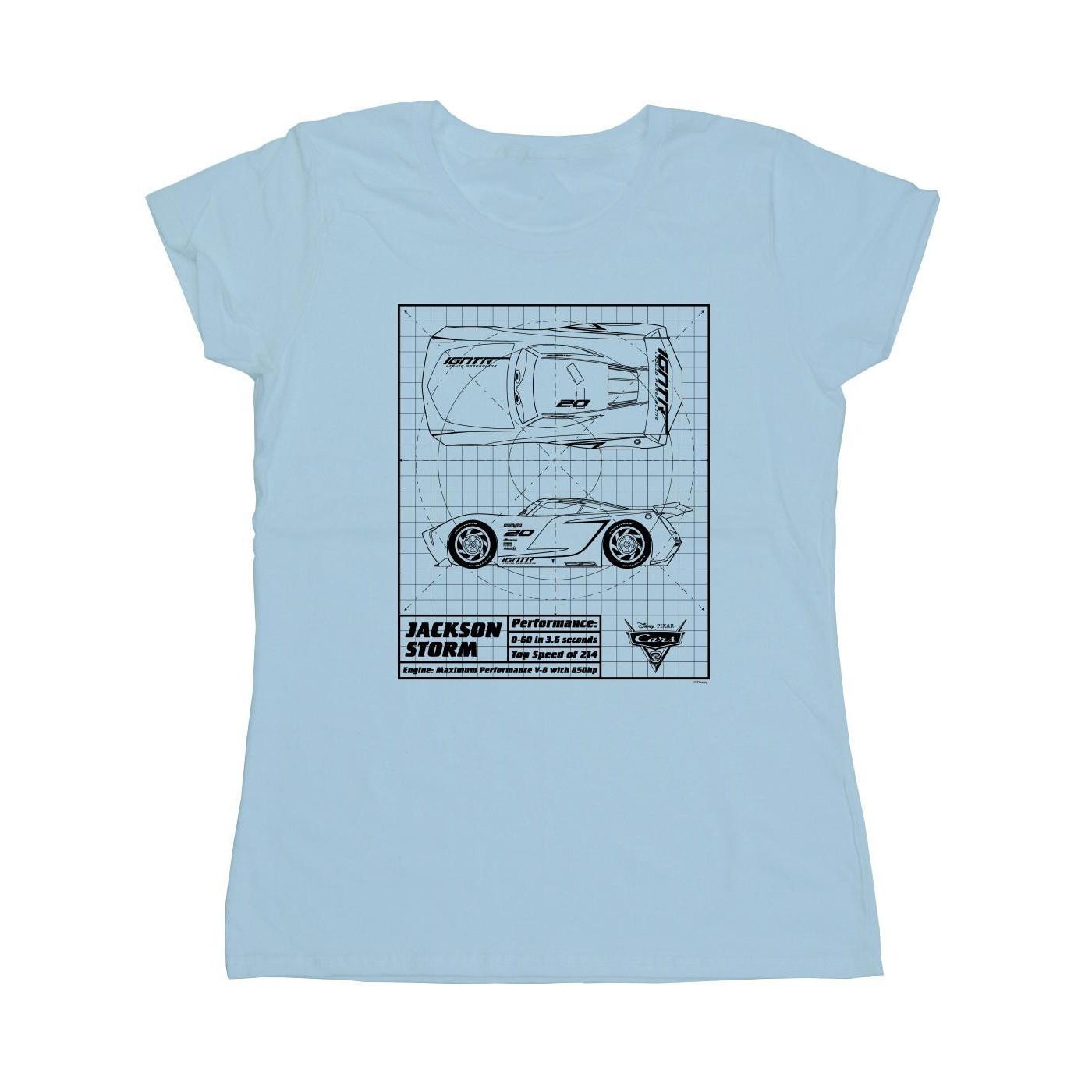 Image of Cars Jackson Storm Blueprint Tshirt Damen Blau M