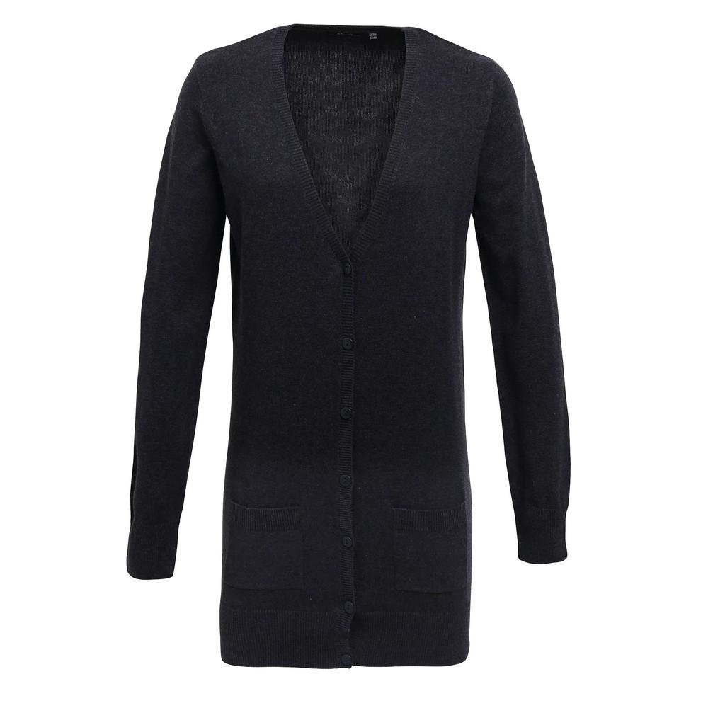 Image of Strickjacke Vausschnitt Unisex Charcoal Black 36