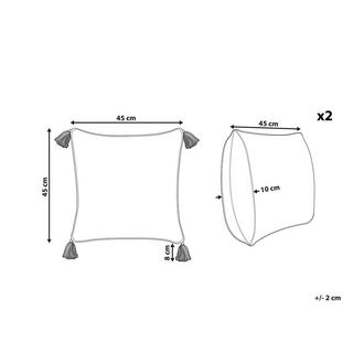 Beliani Lot de 2 coussins en Coton Traditionnel SETOSA  