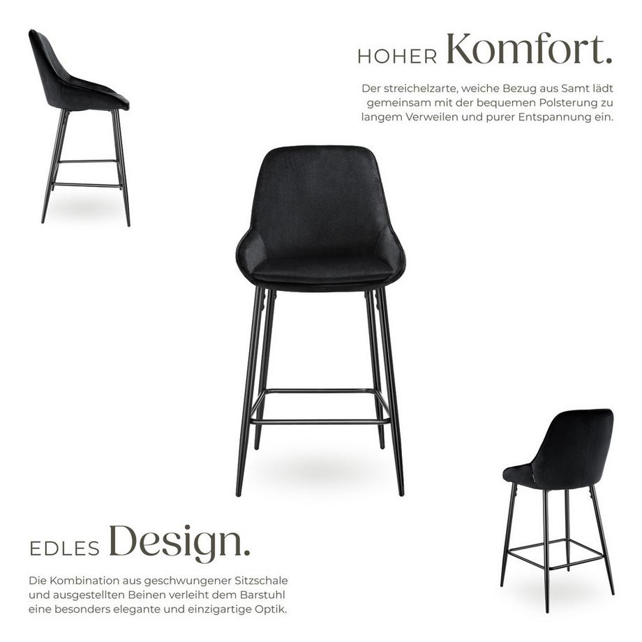 Tectake Chaise de bar SIERA rembourrée avec une housse douce  