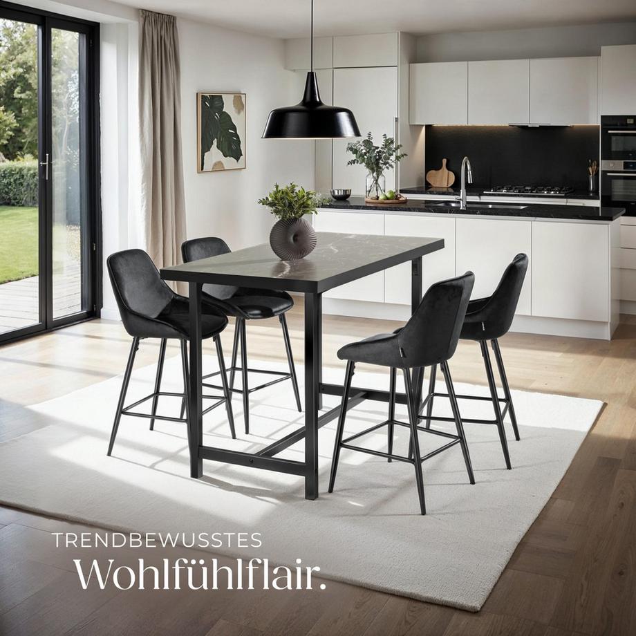 Tectake Chaise de bar SIERA rembourrée avec une housse douce  