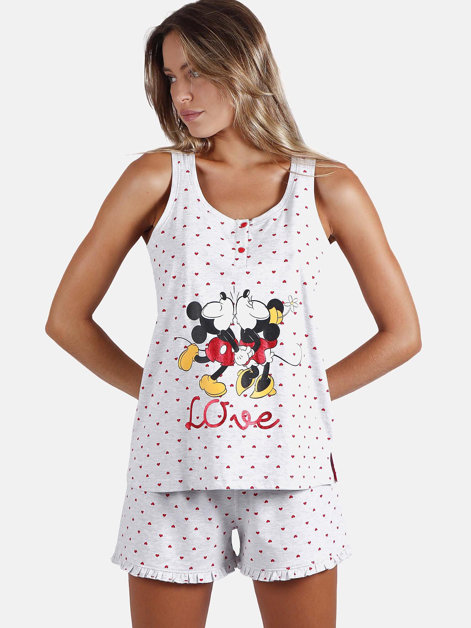 Image of Pyjama Shorts Tank Top M Love Disney Unisex Grau M