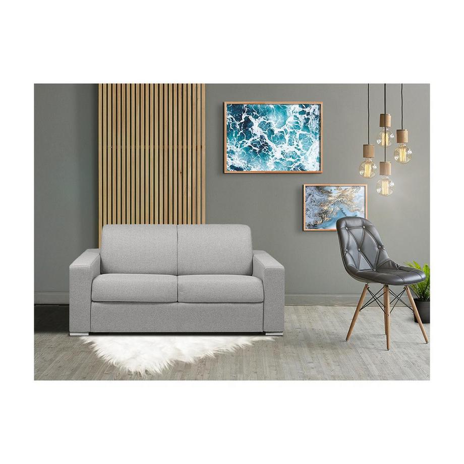 LINEA SOFA Canapé 2 places conible express en tissu CALITO Couchage lattes larges Matelas  