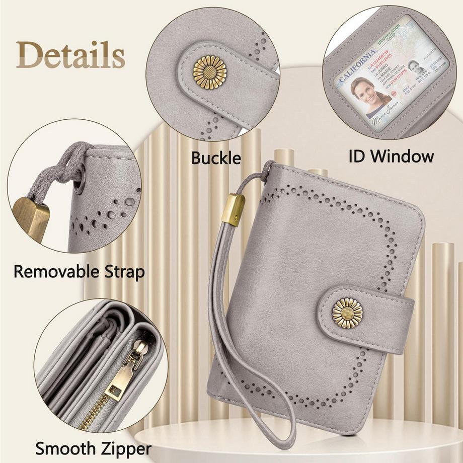 Only-bags.store Portafoglio Vintage in Pelle PU Grande Capacità  