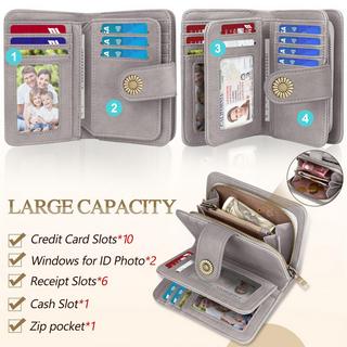 Only-bags.store Grande Capacità Pelle PU Portafoglio Vintage  