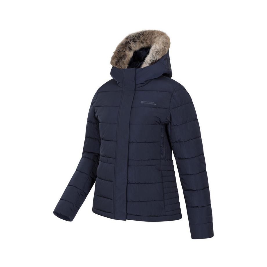 Mountain Warehouse Veste Matelassée Comfort avec Capuche en Fausse Fourrure  