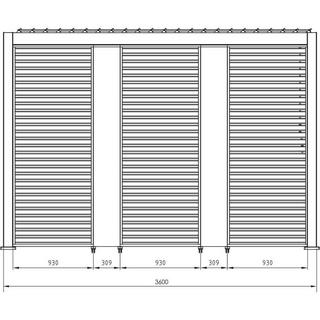 mutoni Gazebo à panneaux verticaux Ocean rustic  