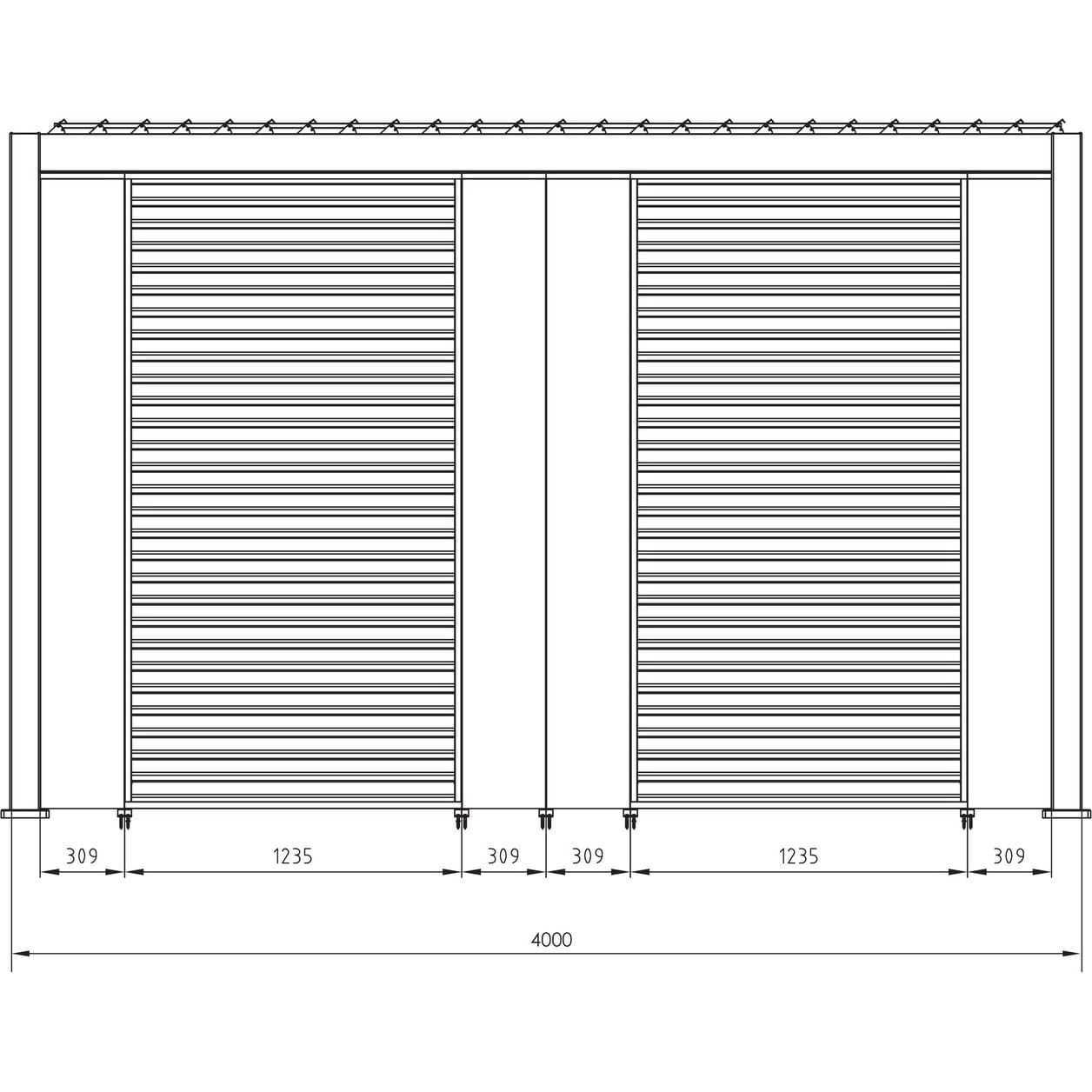 mutoni Gazebo à panneaux verticaux Ocean rustic  