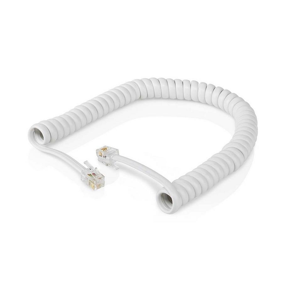 Nedis  Telekommunikationskabel | RJ10 Stecker | RJ10 Stecker | 2,00 m | Kabelaufbau: Spirale | Kabeltyp: RJ10 | Weiß 