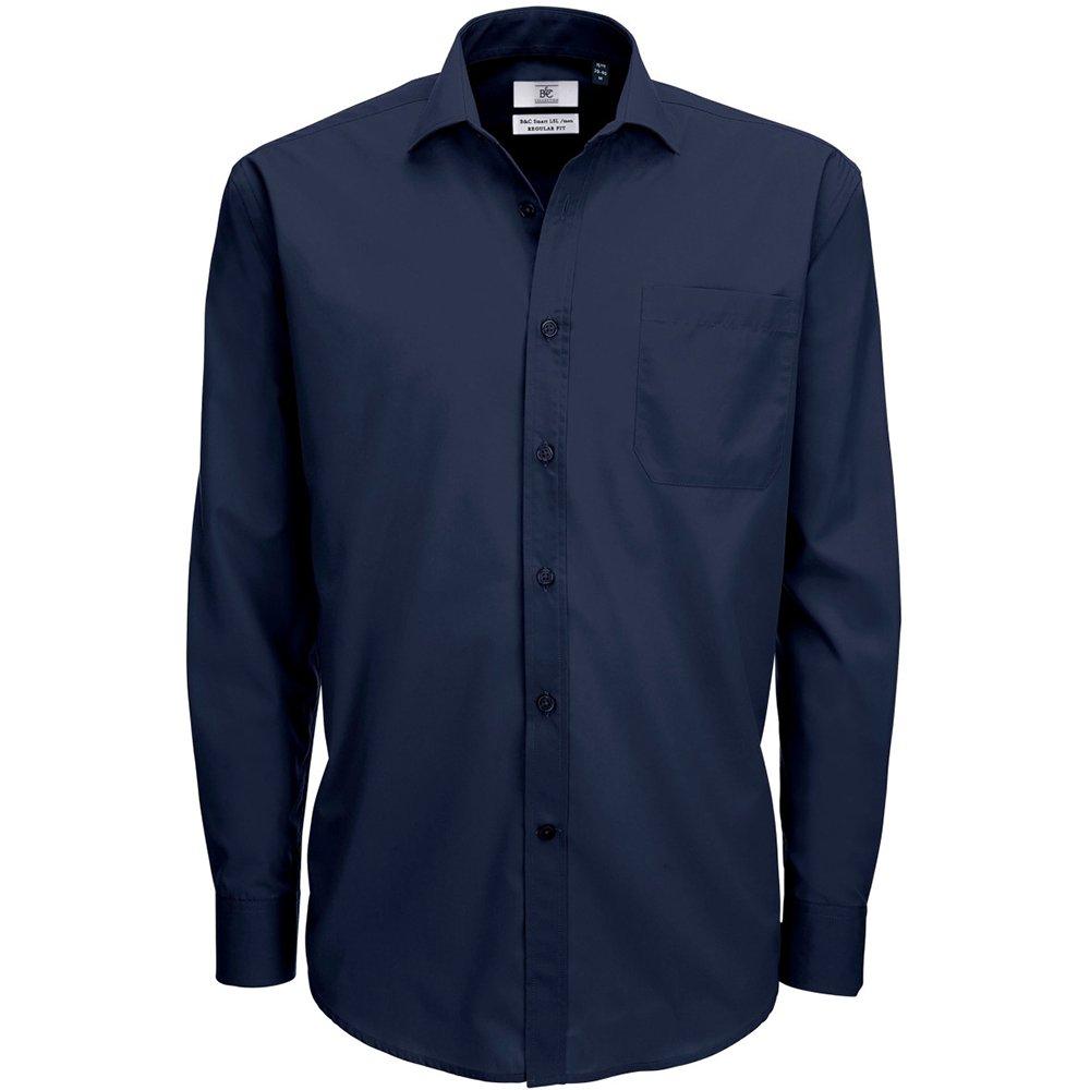 Image of B&c Smart Poplin Hemd, Langarm Herren Marine S